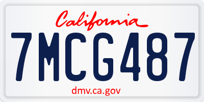 CA license plate 7MCG487