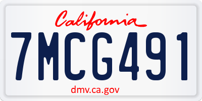 CA license plate 7MCG491