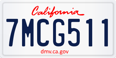 CA license plate 7MCG511