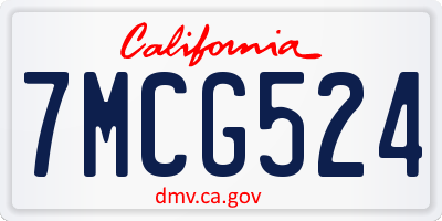 CA license plate 7MCG524