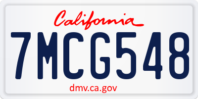 CA license plate 7MCG548