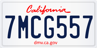 CA license plate 7MCG557