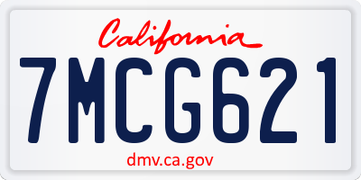 CA license plate 7MCG621
