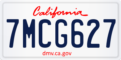 CA license plate 7MCG627