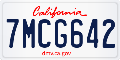CA license plate 7MCG642