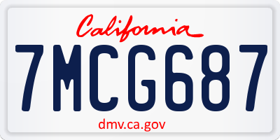 CA license plate 7MCG687