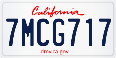 CA license plate 7MCG717