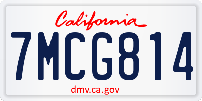 CA license plate 7MCG814