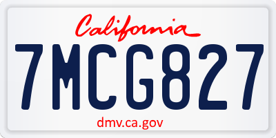 CA license plate 7MCG827