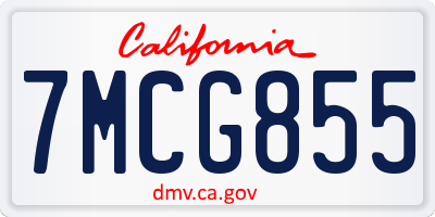 CA license plate 7MCG855
