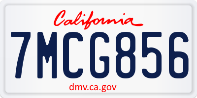 CA license plate 7MCG856