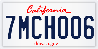 CA license plate 7MCH006