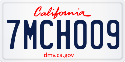 CA license plate 7MCH009