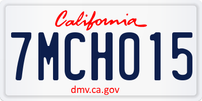CA license plate 7MCH015