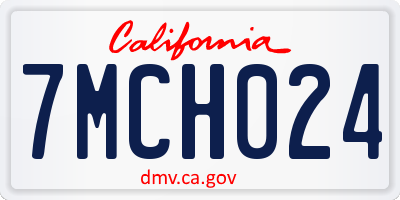 CA license plate 7MCH024