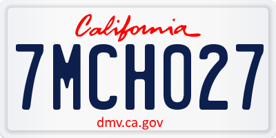 CA license plate 7MCH027