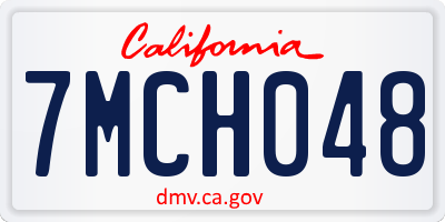 CA license plate 7MCH048