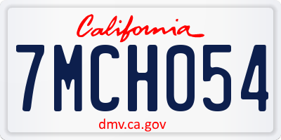 CA license plate 7MCH054