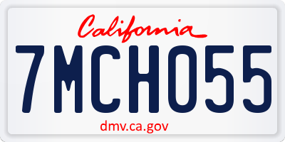 CA license plate 7MCH055