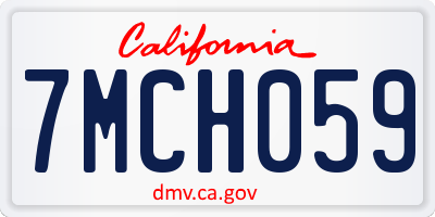 CA license plate 7MCH059