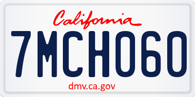 CA license plate 7MCH060