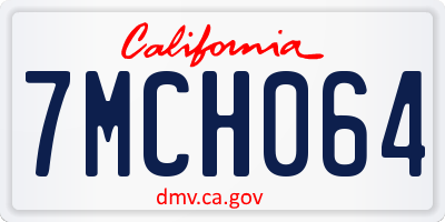 CA license plate 7MCH064