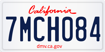 CA license plate 7MCH084