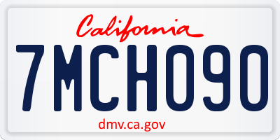 CA license plate 7MCH090