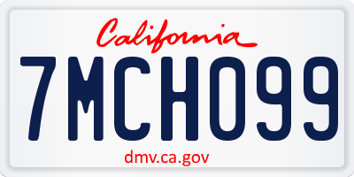 CA license plate 7MCH099