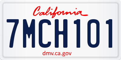 CA license plate 7MCH101