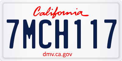 CA license plate 7MCH117