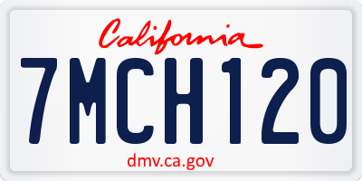 CA license plate 7MCH120