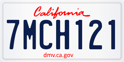 CA license plate 7MCH121