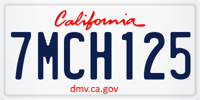 CA license plate 7MCH125
