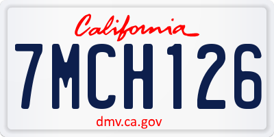 CA license plate 7MCH126