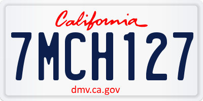 CA license plate 7MCH127
