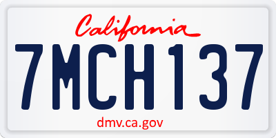 CA license plate 7MCH137