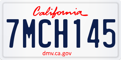 CA license plate 7MCH145