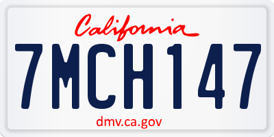 CA license plate 7MCH147