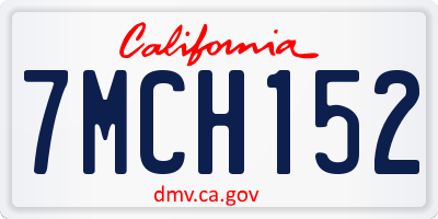 CA license plate 7MCH152