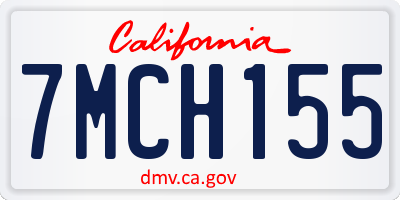 CA license plate 7MCH155