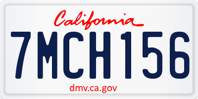 CA license plate 7MCH156