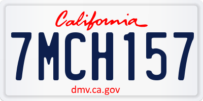CA license plate 7MCH157