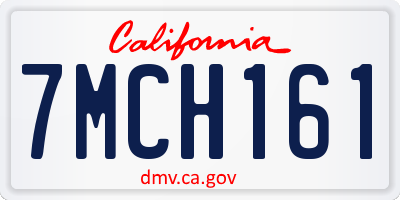 CA license plate 7MCH161