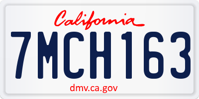 CA license plate 7MCH163