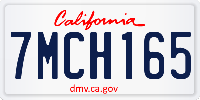 CA license plate 7MCH165