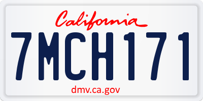 CA license plate 7MCH171