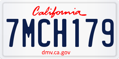 CA license plate 7MCH179