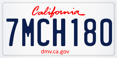 CA license plate 7MCH180