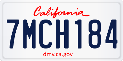 CA license plate 7MCH184